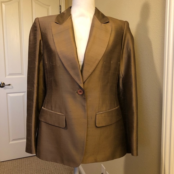 Bronze Silk Blazer - Picture 1 of 5